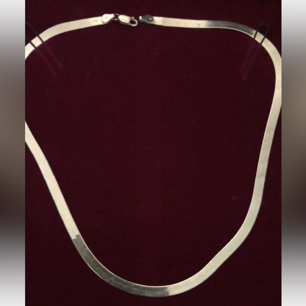 New thick 14K gold filled herringbone chain necklace on 925 sterling silver - Picture 2 of 6